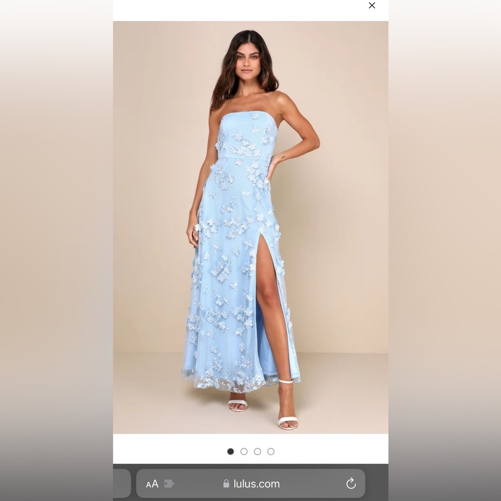 Lulu's Blue Strapless Dress